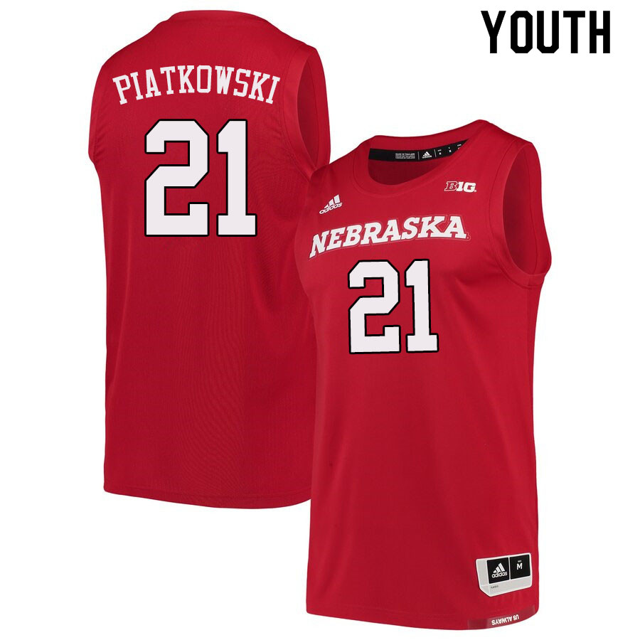 Youth #21 Jace Piatkowski Nebraska Cornhuskers College Basketball Jerseys Sale-Scarlet